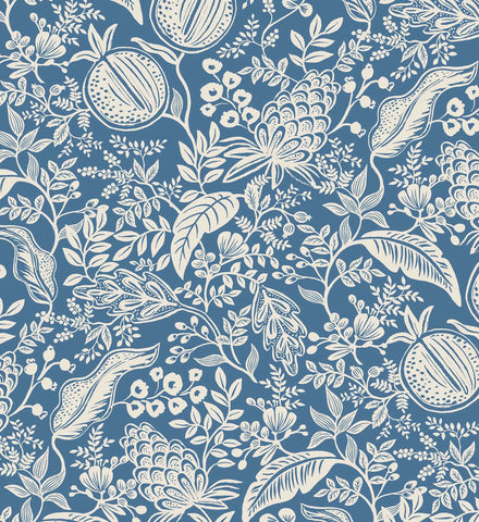 Pomegranate Peel & Stick Wallpaper - Blue & Ivory