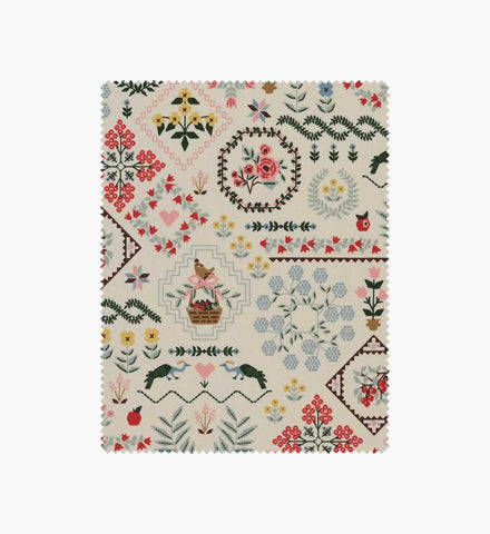 Heritage Sampler Canvas Fabric - Linen