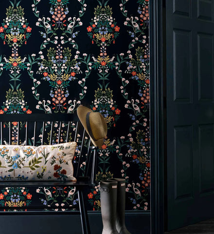 Luxembourg Peel & Stick Wallpaper - Black Multi