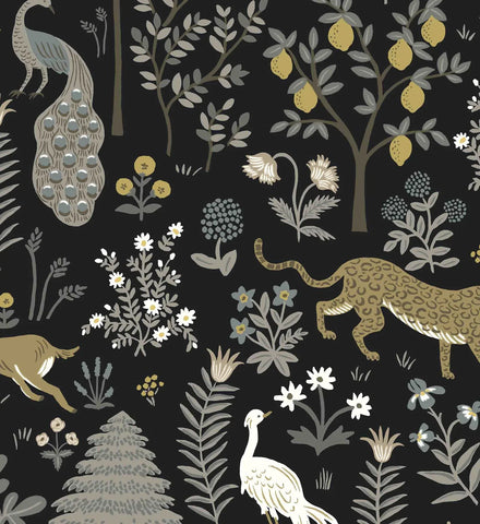 Menagerie Wallpaper - Black