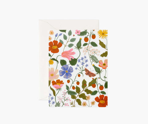 Strawberry Fields Cream Everyday Card - Single Card