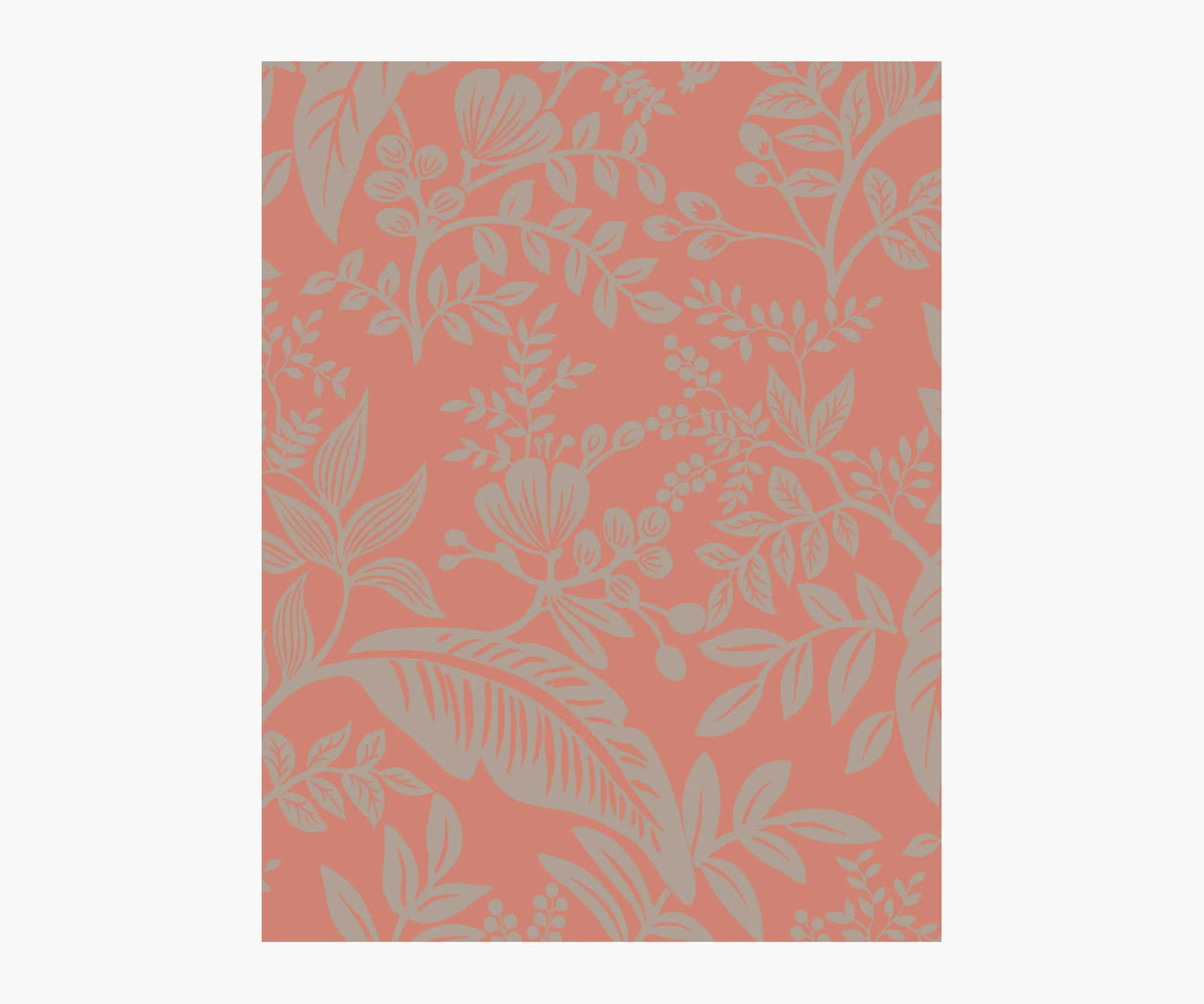 Canopy Wallpaper Sample - Rose & Metallic Silver