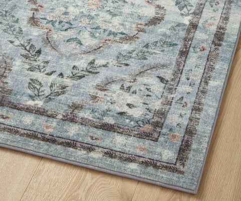 Courtyard Chateau Printed Rug - Blue