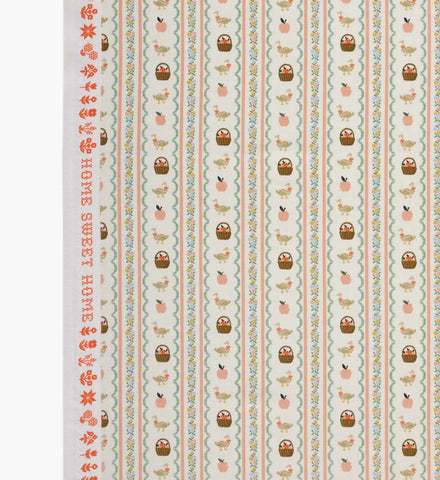 Farmhouse Stripe Cotton Fabric - Cream