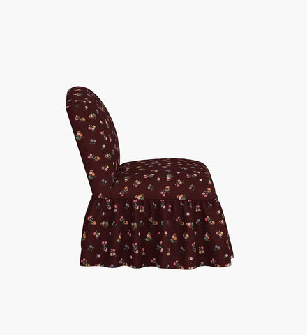 Edie Slipper Chair - Ditsy Dahlia Burgundy
