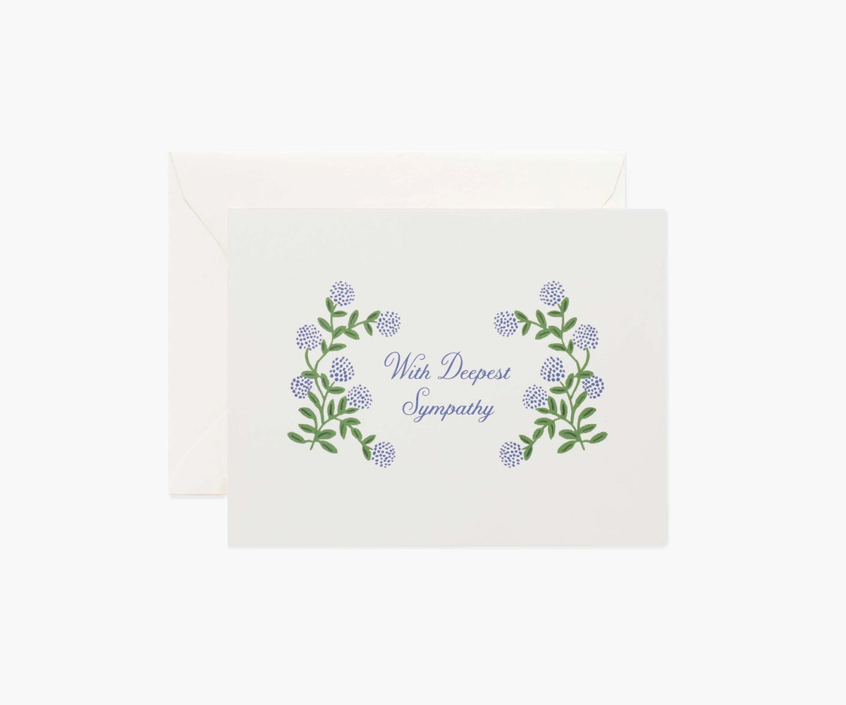 Hydrangea Sympathy Card - Single Card