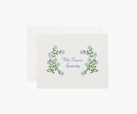 Hydrangea Sympathy Card - Single Card