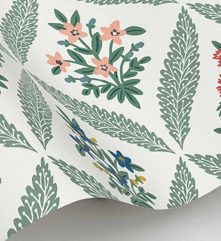 Estee Garden Wallpaper - Sage Multi