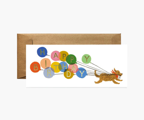 Birthday Balloon Money Holder Birthday Card - Single Card