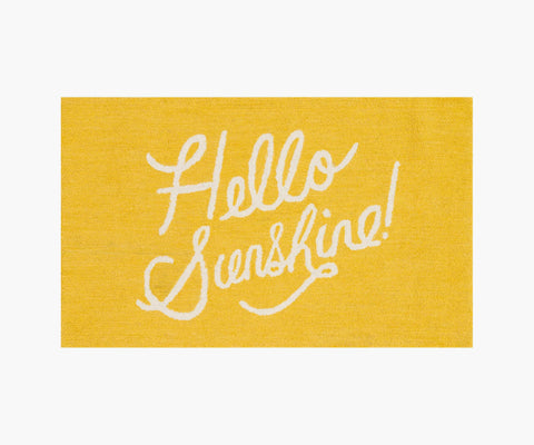 Minnie Hello Sunshine Wool-Hooked Rug - Yellow
