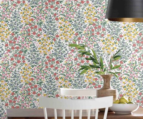 Wildwood Garden Wallpaper Sample - White