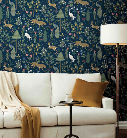 Menagerie Wallpaper - Navy