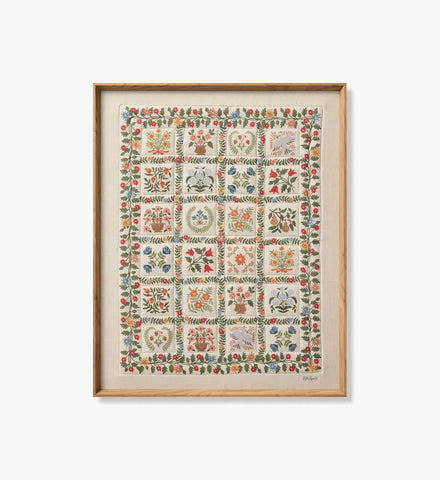 Framed Wall Art - Helena Quilt Ivory