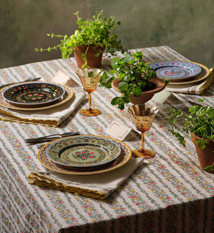 Porcelain Dinner Plate Set - Rosette