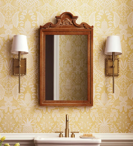 Pineapple Damask Wallpaper - Yellow