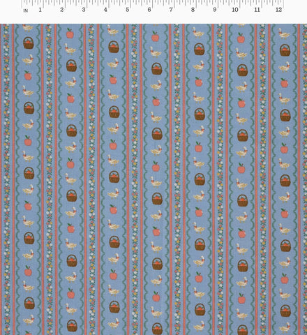 Farmhouse Stripe Cotton Fabric - Slate