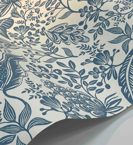 Pomegranate Wallpaper - White & Blue