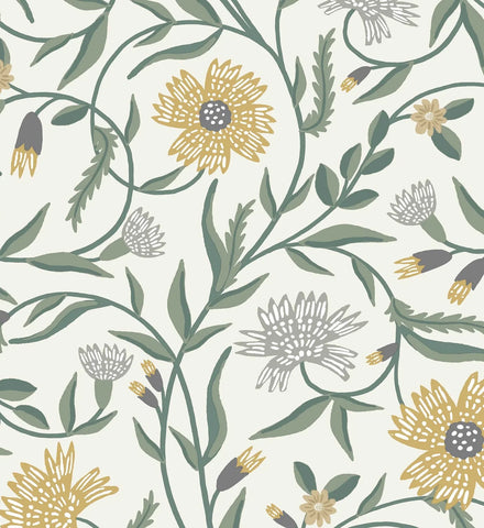 Aster Wallpaper - Linen & Gold