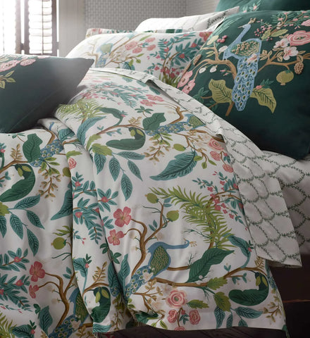 Sateen Duvet Cover - Peacock White