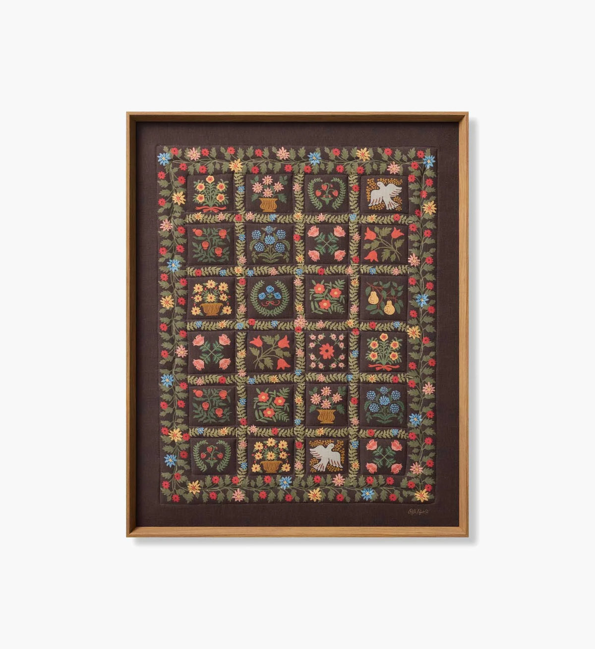 Framed Wall Art - Helena Quilt Brown