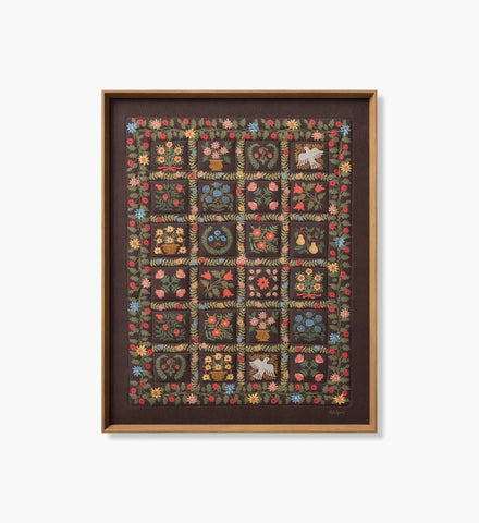 Framed Wall Art - Helena Quilt Brown