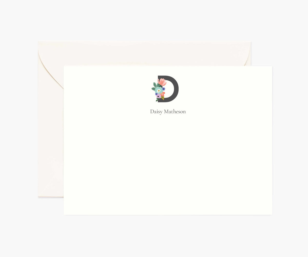 Monogram Personalized Stationery - D