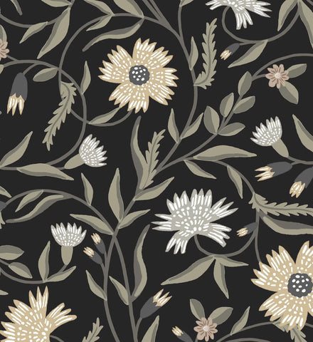 Aster Wallpaper - Black