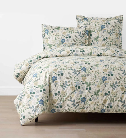 Percale Duvet Cover - Strawberry Fields Beige