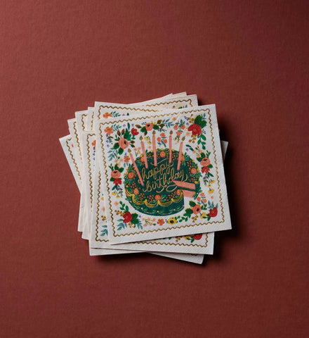 Paper Cocktail Napkins - Floral Cake