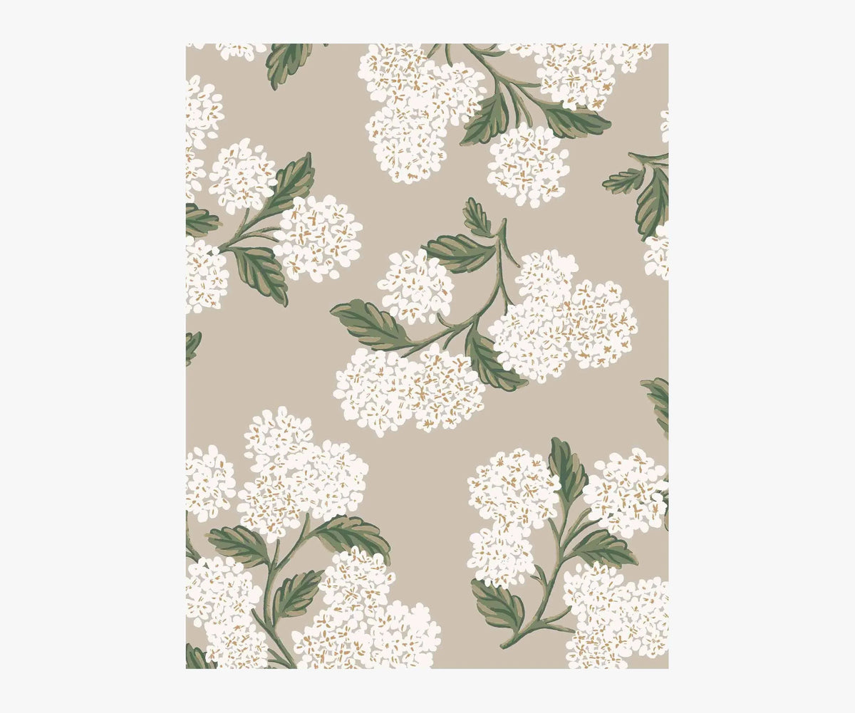 Hydrangea Wallpaper Sample - Linen