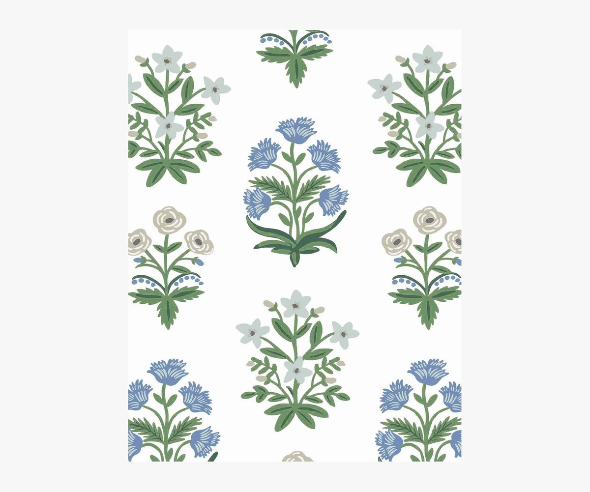 Mughal Rose Wallpaper Sample - Indigo