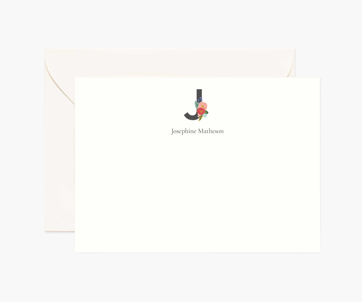 Monogram Personalized Stationery - J