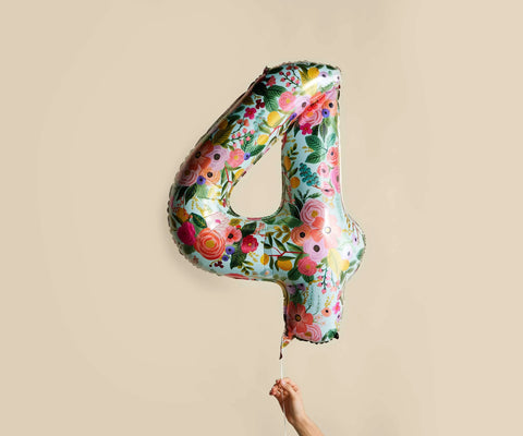 Numbered Foil Balloon - Garden Party