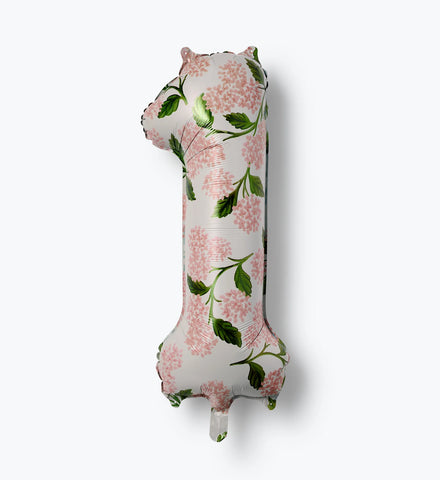 Numbered Foil Balloon - Pink Hydrangea