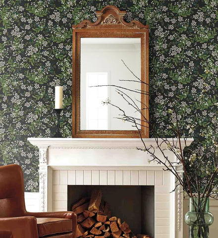 Cornflower Wallpaper - Black