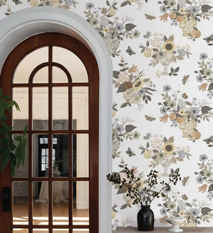 Flower Studies Wallpaper - Linen