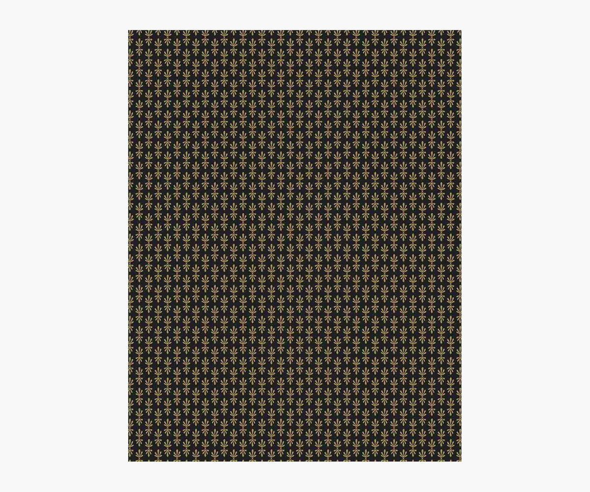 Petal Wallpaper Sample - Black & Metallic Gold