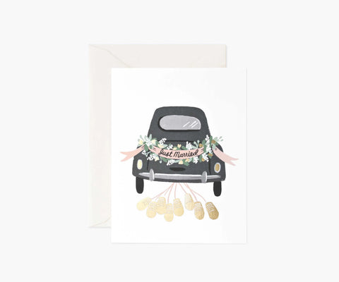 Just Married Wedding Card - Single Card
