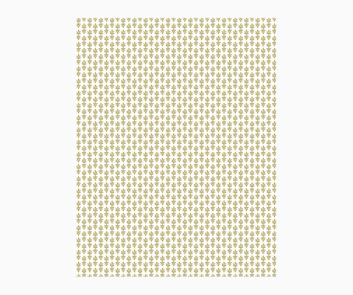 Petal Wallpaper Sample - White & Metallic Gold