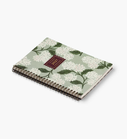 2027 12-Month Softcover Spiral Planner - Sage Hydrangea