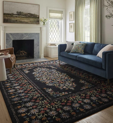Laurel Eleanor Power Loomed Rug - Black