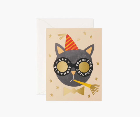 Birthday Cat Birthday Card - Single Card