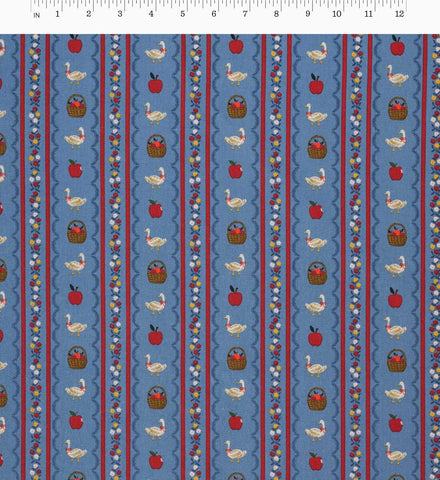Farmhouse Stripe Canvas Fabric - Blue