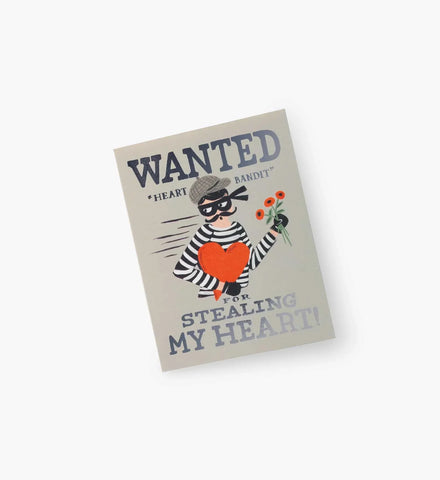 Heart Bandit Silver Love & Friendship Card - Single Card