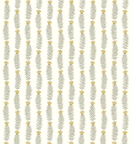 Eden Wallpaper - White & Metallic Gold