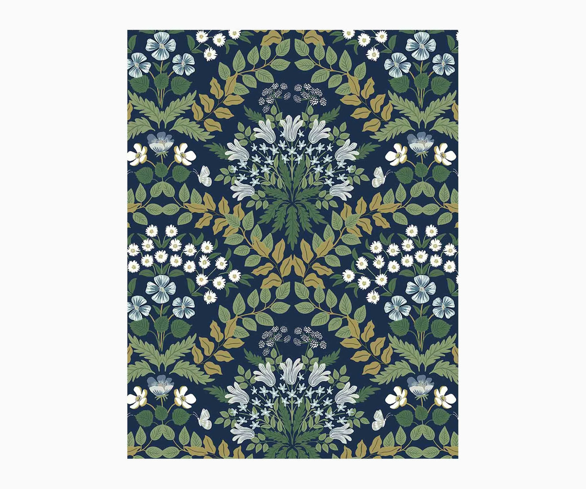 Bramble Wallpaper Sample - Navy
