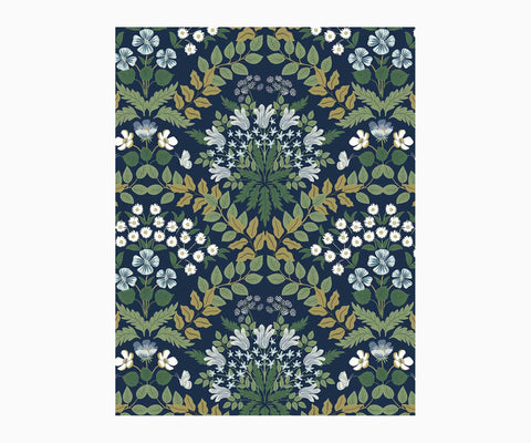Bramble Wallpaper Sample - Navy