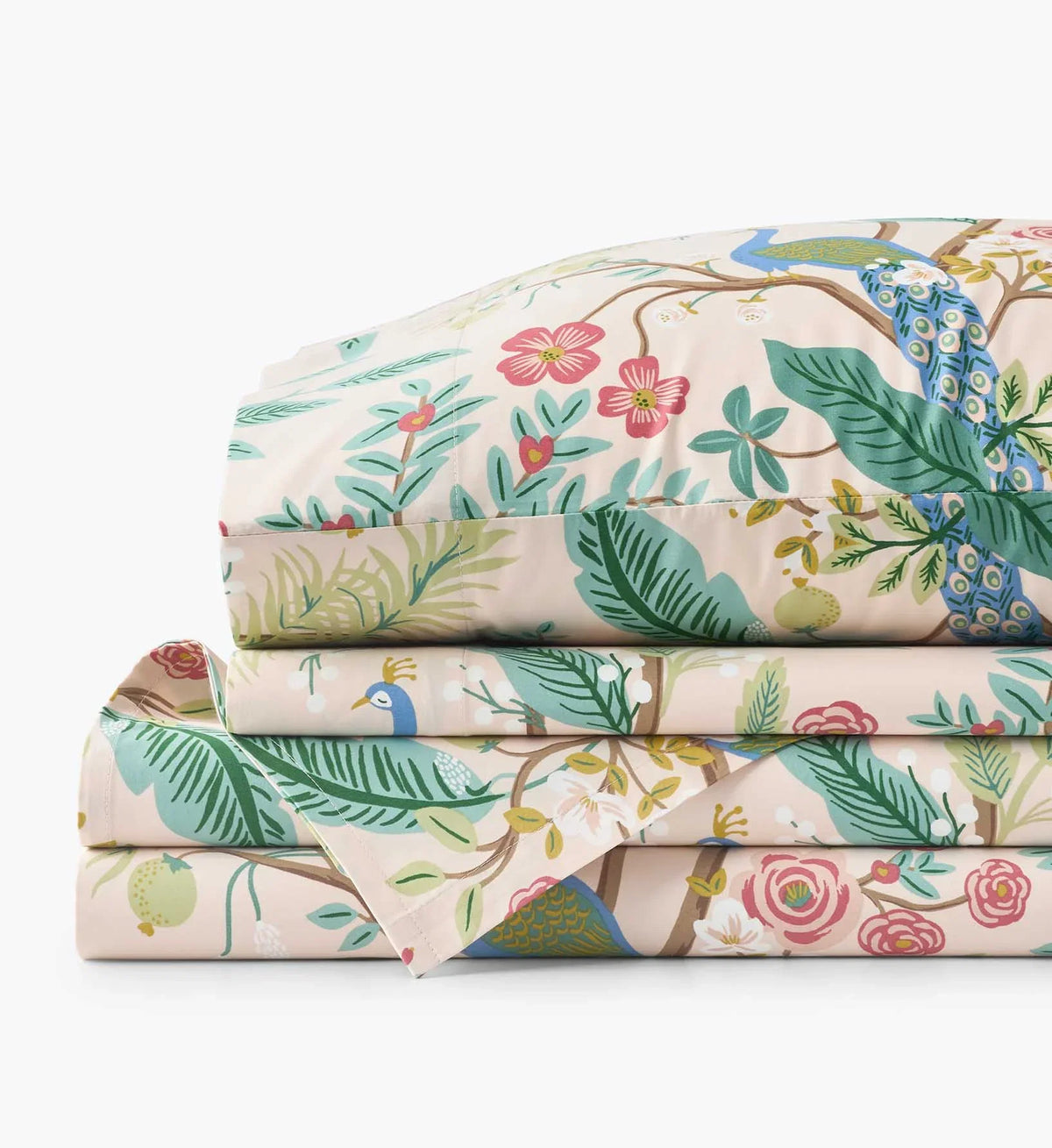 Sateen Sheet Set - Peacock Blush