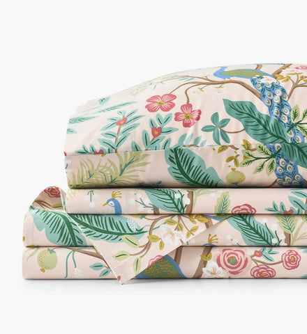 Sateen Sheet Set - Peacock Blush