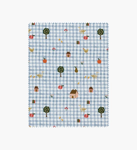 Farmhouse Gingham Cotton Fabric - Blue